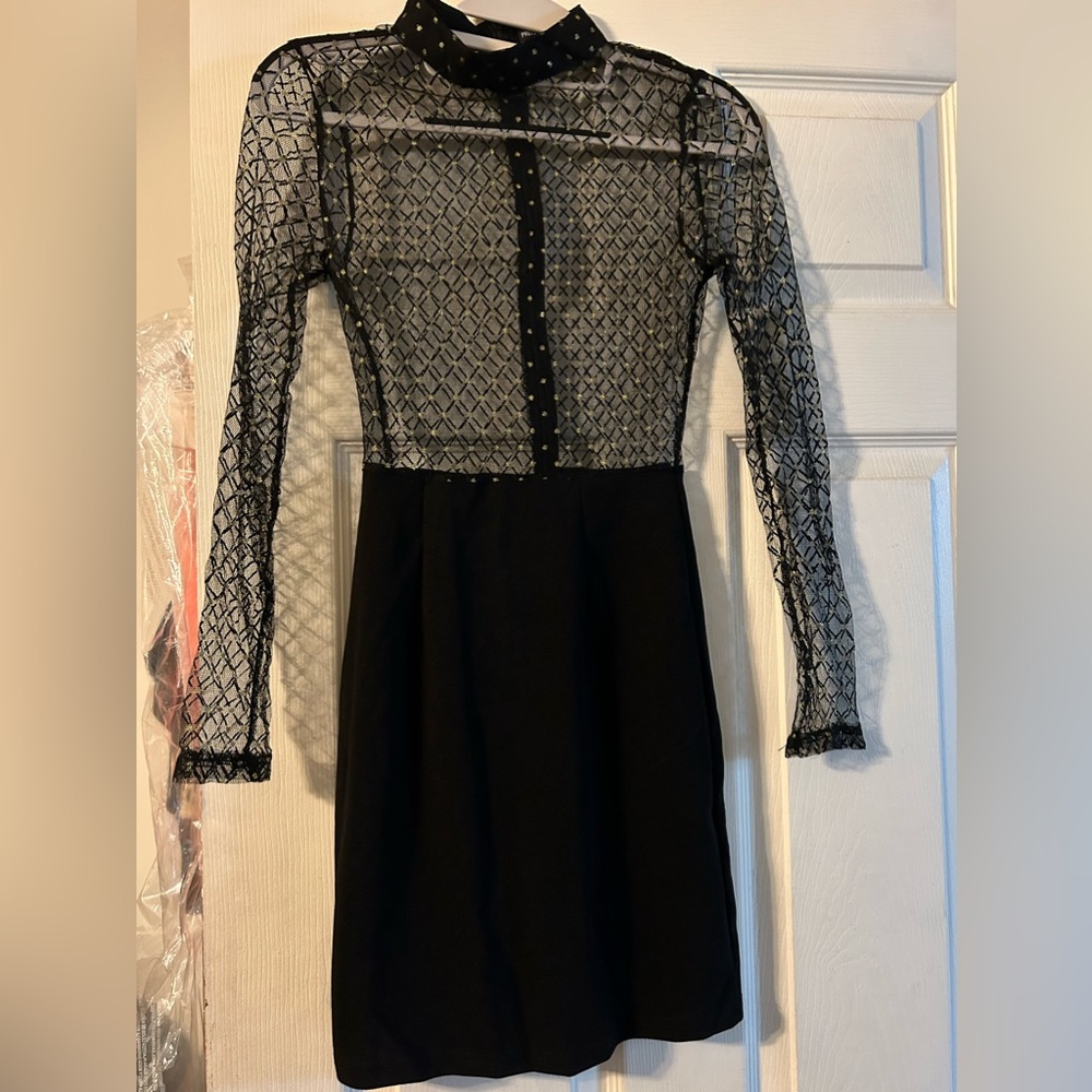 Sheer black and gold dress